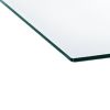 47" Clear and Silver Glass And Steel Cross Legs Coffee Table