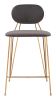 Georges Counter Stool Gray & Gold