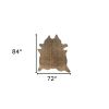 6' X 7' Brown And Black Cowhide Cheetah Print Area Rug
