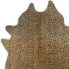 6' X 7' Brown And Black Cowhide Cheetah Print Area Rug