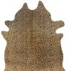 6' X 7' Brown And Black Cowhide Cheetah Print Area Rug
