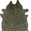 6' X 7' Brown And Black Cowhide Leopard Print Area Rug