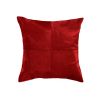 18" Red Cowhide Geometric Throw Pillow