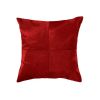 18" Red Cowhide Geometric Throw Pillow