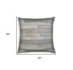 18" Gray Cowhide Throw Pillow