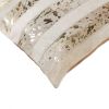 18" Beige Cowhide Throw Pillow