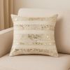 18" Beige Cowhide Throw Pillow