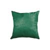Set of Two 18" Green Cowhide Throw Pillows