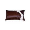 12" X 20" X 5" Chocolate And White Cowhide  Pillow 2 Pack