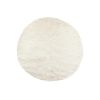 6' X 6' Off White Faux Fur Shag Washable Round Rug