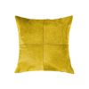 18" Yellow Cowhide Throw Pillow
