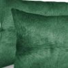 Set of Two 12" X 20" Green Cowhide Throw Pillows