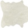 4' X 5' Off White Faux Cowhide Animal Print Cowhide Area Rug