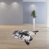 6' X 7' Brown And White Cowhide Cowhide Print Area Rug
