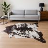 6' X 7' Brown And White Cowhide Cowhide Print Area Rug