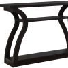 47" Espresso Floor Shelf Console Table With Storage
