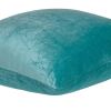 18" X 7" X 18" Transitional Aqua Solid Pillow Cover With Poly Insert