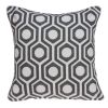 20" Gray And White Geometric Cotton Throw Pillow