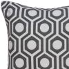 20" Gray And White Geometric Cotton Throw Pillow