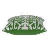 20" Green And White Stencil Cotton Throw Pillow
