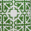 20" Green And White Stencil Cotton Throw Pillow