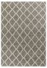 5' X 7' Dark Gray and Ivory Wool Diamond Hand Woven Berber Area Rug