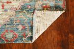 7' X 12' Blue Beige And Brick Red Jute Medallion Handmade Area Rug