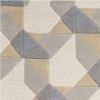 8' X 11' Ivory Gray And Cream Wool Geometric Hand Tufted Area Rug