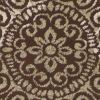 5' X 8' Sage Brown And Ivory Floral Medallion Area Rug
