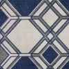 8' X 11' Blue Ivory And Gray Geometric Area Rug