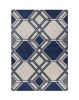 8' X 11' Blue Ivory And Gray Geometric Area Rug
