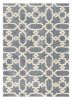 5' X 8' Slate Blue And Ivory Geometric Area Rug