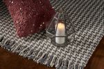 5' X 8' Ivory And Gray Wool Houndstooth Hand Woven Area Rug With Fringe