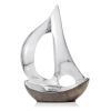 12" Brown and Silver Buffed Aluminum Sailboat Tabletop Sculpture