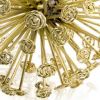 Set of Two Gold Cast Iron Decorative Spiky Sphere Tabletop Sculptures