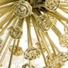 Set of Two Gold Cast Iron Decorative Spiky Sphere Tabletop Sculptures