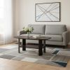Set of Three 36" Brown Coffee Table With Shelf