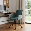 Blue and Black Adjustable Swivel Fabric Rolling Office Chair