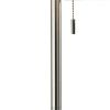 68" Silver Floor Lamp With White Fabric Drum Shade
