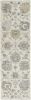 8' Ivory Gray And Green Wool Floral Hand Tufted Runner Rug
