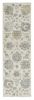 8' Ivory Gray And Green Wool Floral Hand Tufted Runner Rug