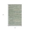 3' X 5' Blue Green And Beige Abstract Hand Tufted Area Rug