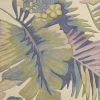 8' Green Pink And Purple Wool Tropical Botanical Hand Tufted Runner Rug