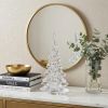 10" Mouth Blown Clear Glass Christmas Tree Sculpture
