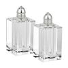 Set of Two Clear And Silver Crystal Pepper Shakers