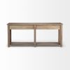 72" Brown Solid Wood Floor Shelf Console Table And Drawers