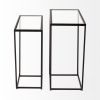 10" Clear Glass and Metal Frame Console Table