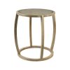26" Brown And Clear Glass Round End Table