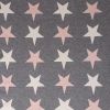 Grey Ivory And Pink Stars Knitted Baby Blanket