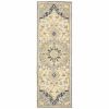 3' X 8' Blue And Ivory Bohemian Runner Rug